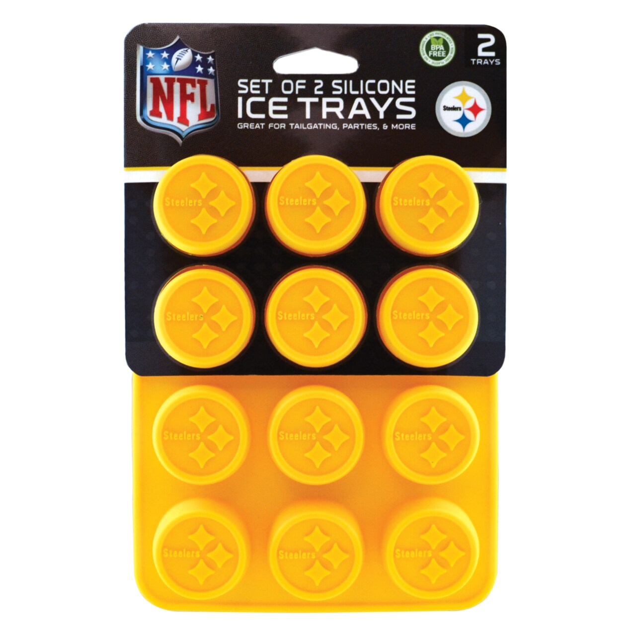 FANPAN MasterPieces s 2-Pack Team Ice Cube Trays - NFL Pittsburgh Steelers